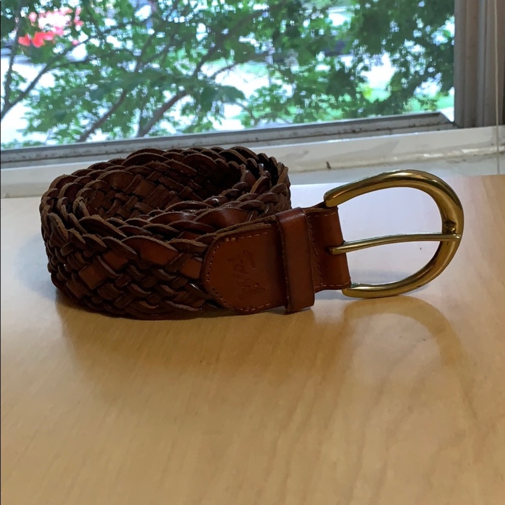 Vintage Fossil woven leather belt